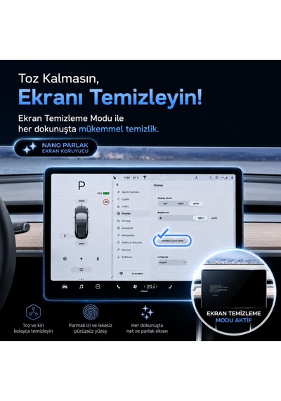 Tesla Model Y İle Uyumlu Ekran Koruyucu 16 İnç Multimedya, 9h Nano Esnek Cam