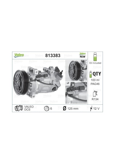 VALEO 813383 Klima Kompresörü CLIO IV 13- 1.5 DCI Captur 13- 1.5 DCI