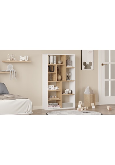 Korrion Kitaplık 124cm Sepet-beyaz Kor1-sw Kahverengi