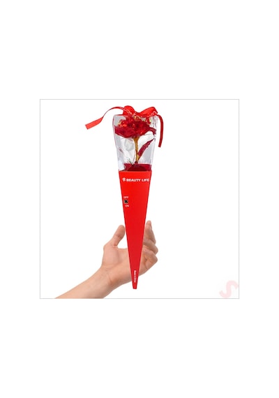 Kutulu Ve Led Işıklı Sonsuzluk Gülü, 35cm - Kırmızı