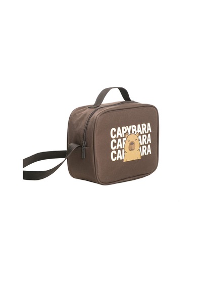 Capybara Orijinal Lisanslı Beslenme Çantası Eğlenceli Tasarım Kahverengi