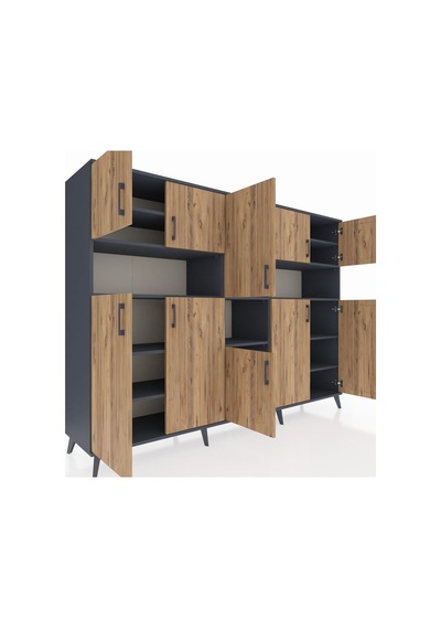 Hyperion Dolap 14 Raflı 10 Kapaklı 220x44x163 Antrasit-çam/antras Antrasit-çam/antrasit Hyperion Dolap 14 Raflı 10 Kapaklı 220x44x163 Antrasit-çam/antras Antrasit-çam/antrasit