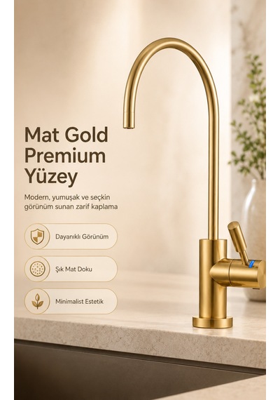 Ncps883cp-l Led Göstergeli Krom Arıtma Musluğu Premium Ro Musluk Altın