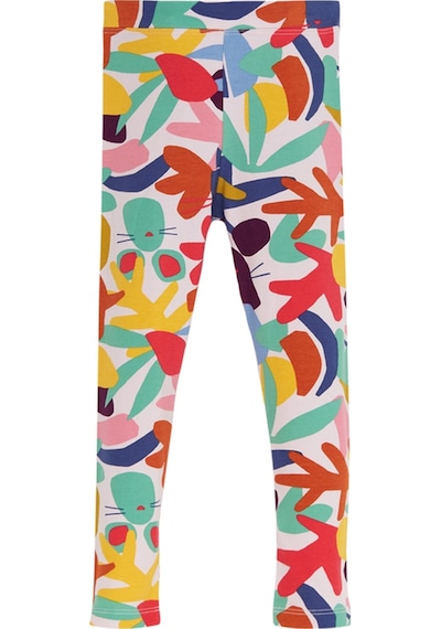 Lovetti Kız Çocuk Cutouts Foliage Desen Tayt 8980 Çok Renkli