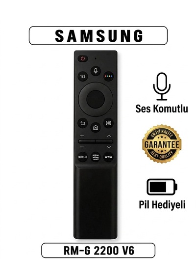 Samsung Uyumlu Sesli Kumanda Rmg-2200 V6 Pil