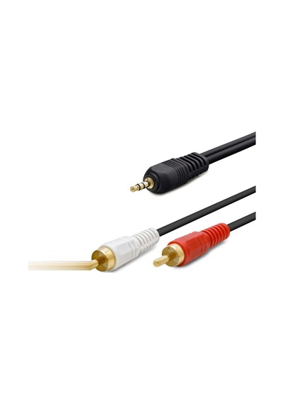 3.5 Mm To 2rca Kablo 2lıne Gold 10m Siyah Hdx1006