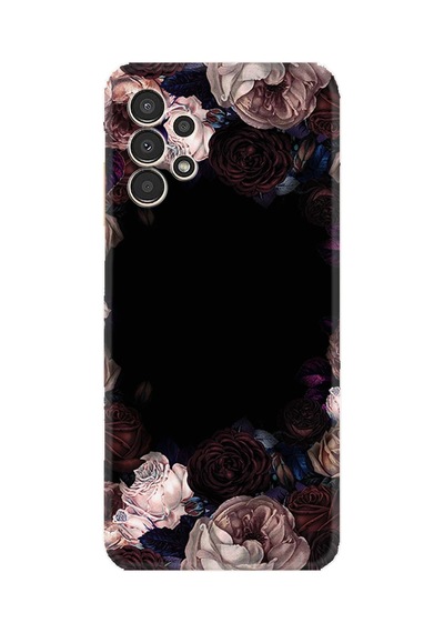 Samsung Samsung Galaxy Uyumlu A54 Kılıf Resimli Desenli Silikon Platinium Series Dark Flowers 1906