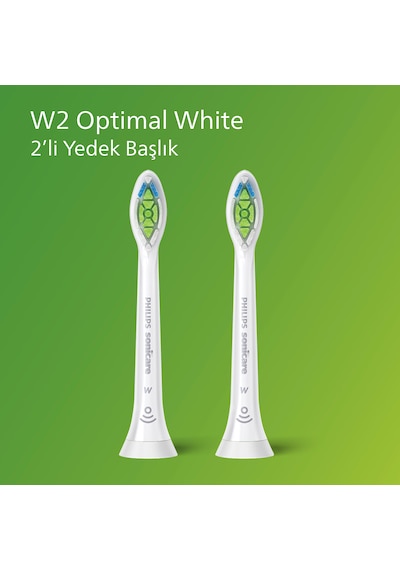 Philips Sonicare HX6062/87 - Optimal White - Sonic Şarjlı Diş Fırçası Yedek Başlıkları - 2'li Beyaz