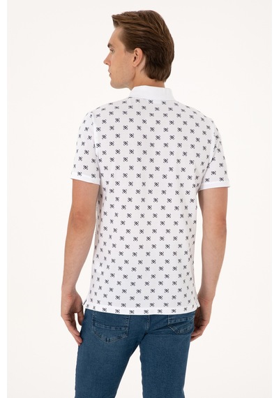 U.S. Polo Assn. Erkek Regular Fit Beyaz Polo Yaka Tişört 50300379-VR013