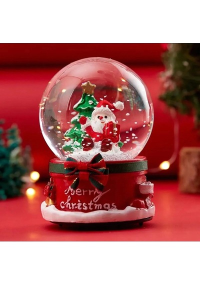 Yılbaşı Noel Baba Işıklı Müzikli Kar Küresi Yeni Yıl Noel Baba Ve Çam Ağacı Temalı Kar Küresi 13 Cm Işıklı Müzikli Dekoratif Hediye 01