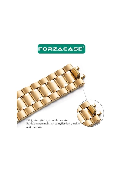 Forzacase Apple Uyumlu  Watch 10 Series 46mm İle Metal Bakla Kordon Kayış - Fc179 Gümüş