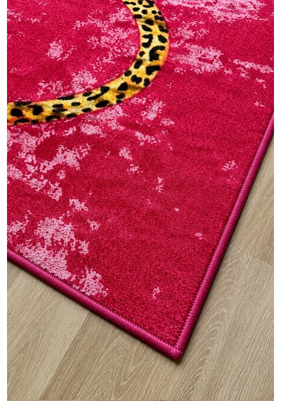 Mesio Pink Makinede Yıkanabilir Kaymaz Taban Leke Tutmaz Dijital Salon Halısı Mutfak Halısı Ve Yolluk Pembe