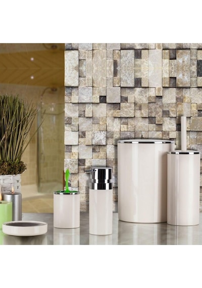 Prima Nova, Primanova Lenox 5'li Banyo Aksesuar Set - Bej, Evidea7029 Çok Renkli