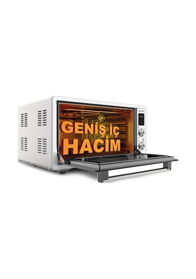 Simfer 7033 İnox Gri 70 LT Turbo Fan Mini / Midi Fırın - Multi Fonksiyon, Yoğurt Yapma, Buz Çözme & Çift Cam