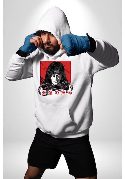 Orochimaru Anime Kadın Erkek Beyaz Kapüşonlu Sweatshirt Hoodie Beyaz