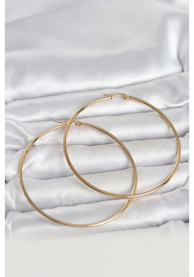 316l Çelik Gold Renk 70 Mm Kadın Halka Küpe Belirtilmemiş Belirtilmemiş