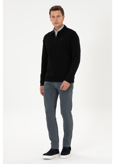 U.S. Polo Assn. Erkek Comfort Fit Yarım Fermuarlı Siyah Sweatshirt 50316484-VR046 U.S. Polo Assn. Erkek Comfort Fit Yarım Fermuarlı Siyah Sweatshirt 50316484-VR046