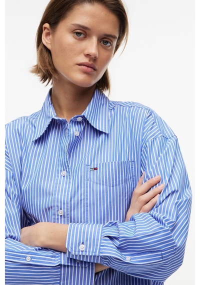 Tommy Hilfiger Tjw Kadın Oversize Essential Asil Mavi/çizgili Gömlek Ext-16428
