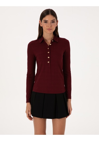 Pierre Cardin Kadın Vişne Bluz Örme 50309153-vr223 Vişne