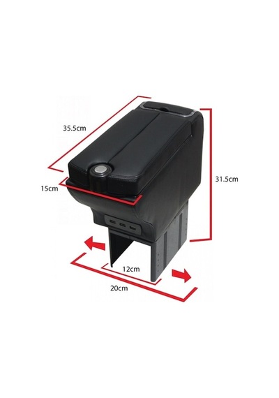 Tiger Marketing Gri Oto Kolçak Kol Dayama Çift Açılır 7 Usb Girişli Tüm Araçlar İçin