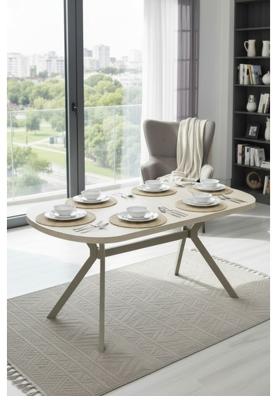 Zae Mdf Yemek Masası 90x170 Cm Traverten/bej Traverten/bej Zae Mdf Yemek Masası 90x170 Cm Traverten/bej Traverten/bej