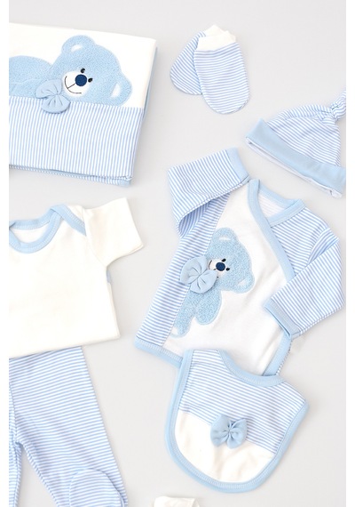 Sitilin Erkek Bebek Lüks Hastane Çıkışı Ayıcık 10 Lu Set Stl6975 Beyaz