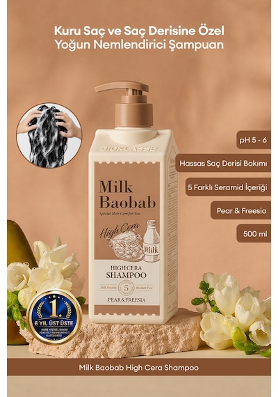 Kuru Saçlara Özel Yoğun Nemlendirici Şampuan Mılk Baobab High Cera Shampoo Pear&freesia