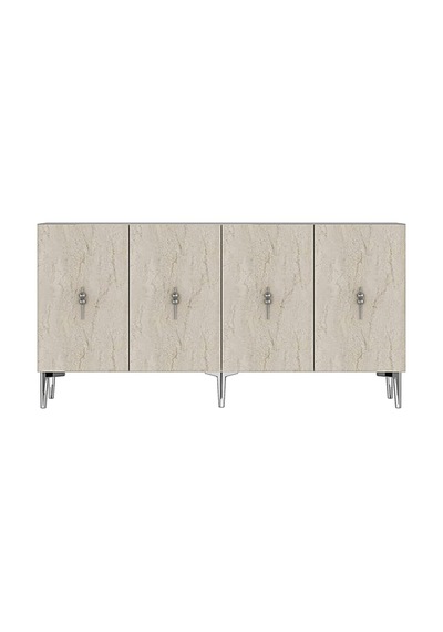 Ka1527bts Salkım Konsol Ve Tv Sehpası Beyaz-traverten-silver 150cm