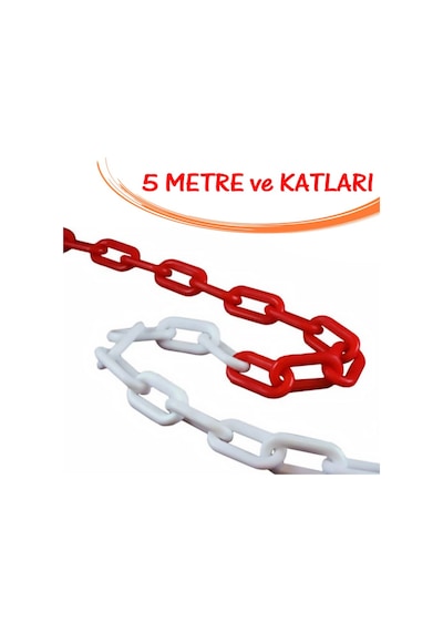 Plastik Zincir Kırmızı Beyaz Trafik Duba Dikme Bariyer Zinciri (252070576)