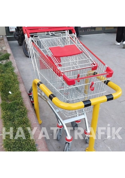 Market Arabası Park Demiri , Alışveriş Arabası Sabitleme Demiri 100 X 75 X 60 Cm
