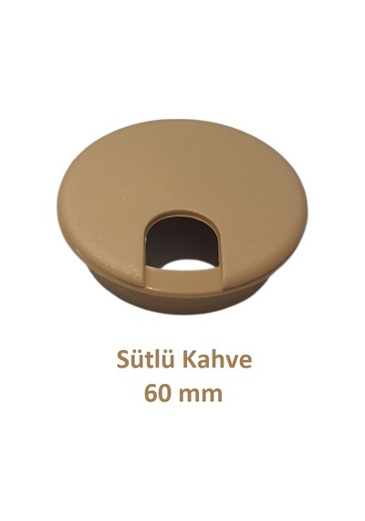 Masa Üstü Kablo Kanalı Deliği Kapağı, Sütlü Kahve, Masa Kapağı, 6 Cm
