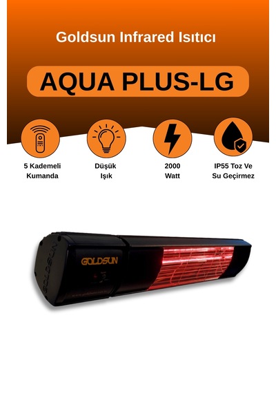 Aqua Plus 2000 Watt Gsa20plg Düşük Işıklı Elektrik Isıtıcı-siyah
