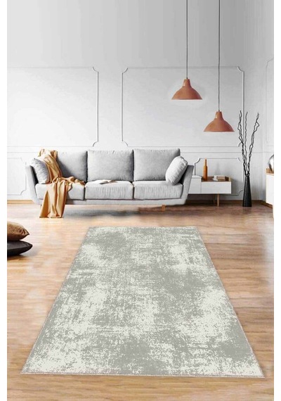 Bej Sade Desensiz Kaymaz Tabanlı Dekoratif Halı Ss07n11