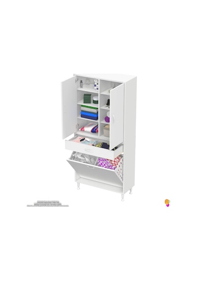 Modilayn Yeni Afra 80x173x32,5 Cm' Lik 1 Çekmece, 2 Göz Sepet, 2 Kapak, 8 Raf Dar Alan Banyo Dolabı Beyaz Modilayn Yeni Afra 80x173x32,5 Cm' Lik 1 Çekmece, 2 Göz Sepet, 2 Kapak, 8 Raf Dar Alan Banyo Dolabı Beyaz
