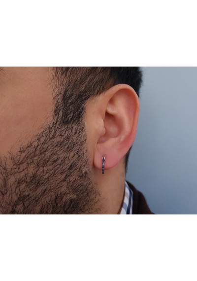 Sirius Safir Taşlı Halka Erkek Küpesi  0804E0151