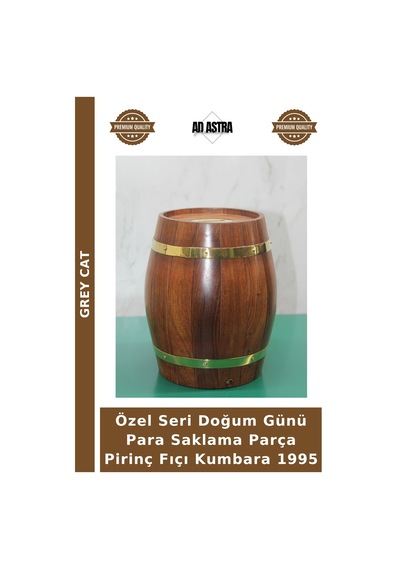 Özel Seri Doğum Günü Para Saklama Parça Pirinç Fıçı Kumbara 1995