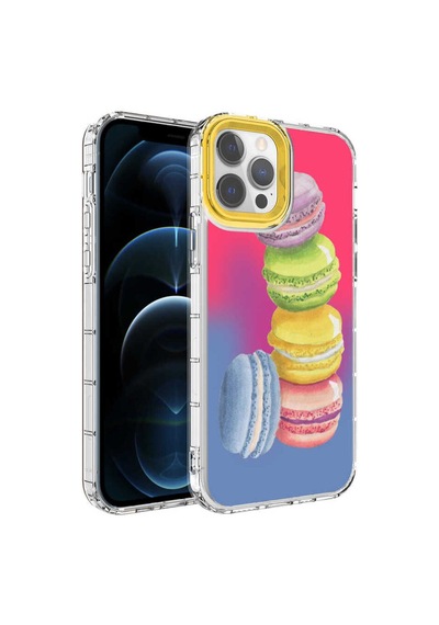 Apple Uyumlu iPhone   14 Pro Max Kılıf Kamera Korumalı Renkli Desenli Sert Silikon Korn Kapak