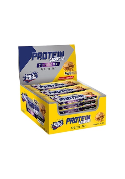 Muscle Station Supreme Crunchy Protein Bar 35 Gr 12 Adet - Tuzlu Karamel