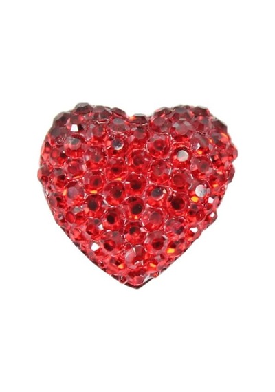 Polyester Kalp Fiyonk, 1,3 Cm - 25 Adet - Kırmızı 1+