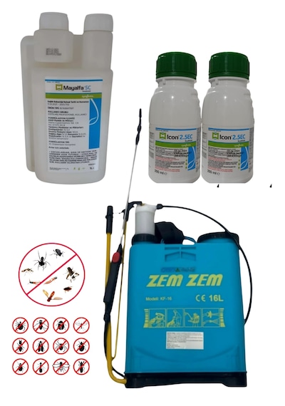 Mayalfa Sc 500ml Kokusuz Kapalı Alan-2.5ec 2x250ml Kokulu Açık Alan Haşere İlaçları/16lt Manuel İlaçlama Pompa