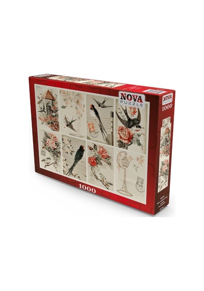 Nova 1000 Parça Kuşlar Ve Çiçekler Kolaj Puzzle - Jodielee