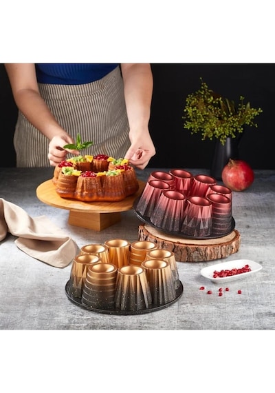 Muffın Cupcake Siyah-gold 26 Cm Kek Kalıbı 3280 Gold - Siyah