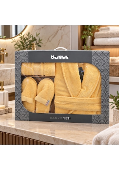 Özdilek Colourist B.sarısı Kişisel Banyo Bornoz Seti L Beden Sarı