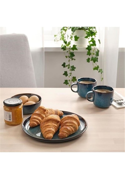 Gladelıg 4 Parça Mavi Renk Servis-sunum Tabak Seti Stoneware