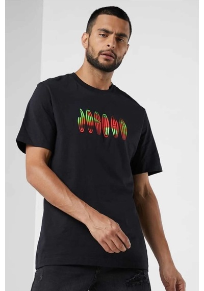 Nike Jordan Mvp Flight Remix Ss Crew Mens Tee Erkek Günlük Pamuklu Tişört Siyah Siyah