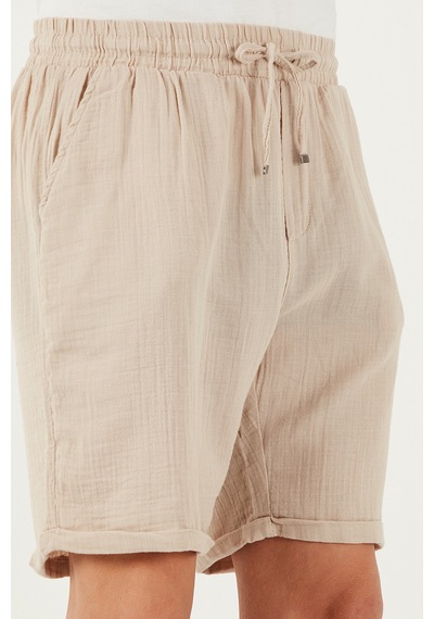 Buratti % 100 Pamuk Regular Fit Normal Bel Müslin Erkek Short Cf25S657802 Bej