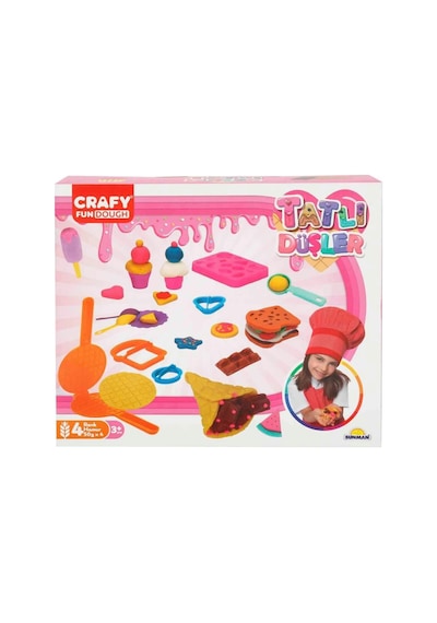 Tatlı Düşler Oyun Hamuru Seti 200 Gr 22 Parça Pembe