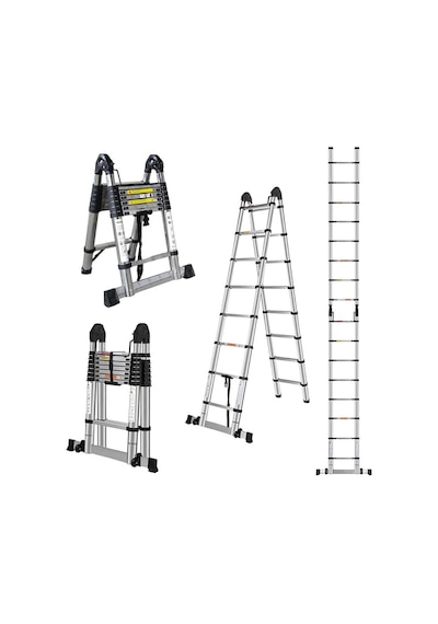 Master 504335 Paslanmaz Çelik A Tipi Teleskopik Merdiven 440 Cm