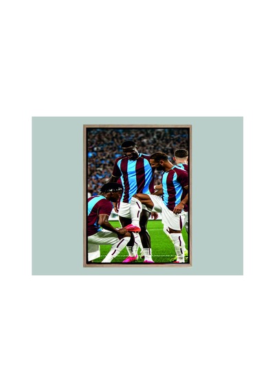 Bordo Mavi Poster Mohamed Salah Ahşap Çerçeveli Tablo Çok Renkli - 919928505 Çok Renkli