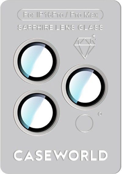 Apple Uyumlu   iPhone 16 Pro Caseworld Sapphire Serisi Anti Reflective Lens Koruyucu Gümüş